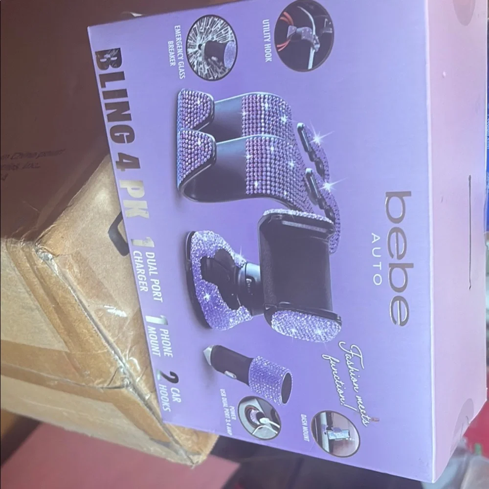 Bebe Auto Bling Set with Purple Rhinestones - Picture 1 of 1